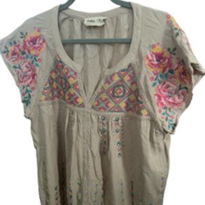 Savanna Jane tan and floral top